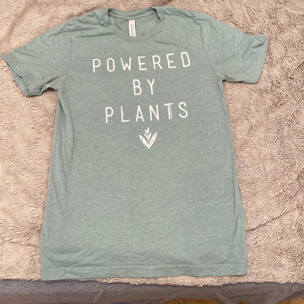 VEGAN TEE organic cotton size small but fits large